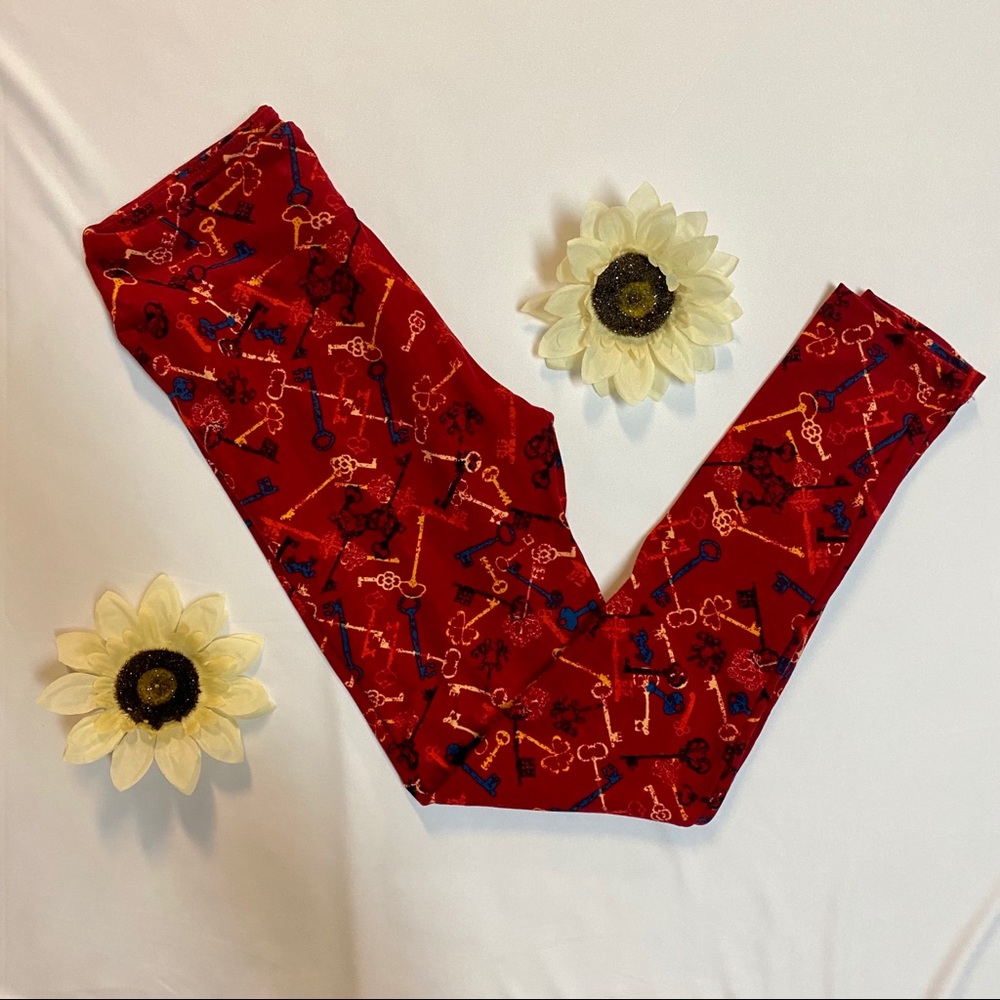 NEW Lularoe OS Multicolor Key Print Leggings